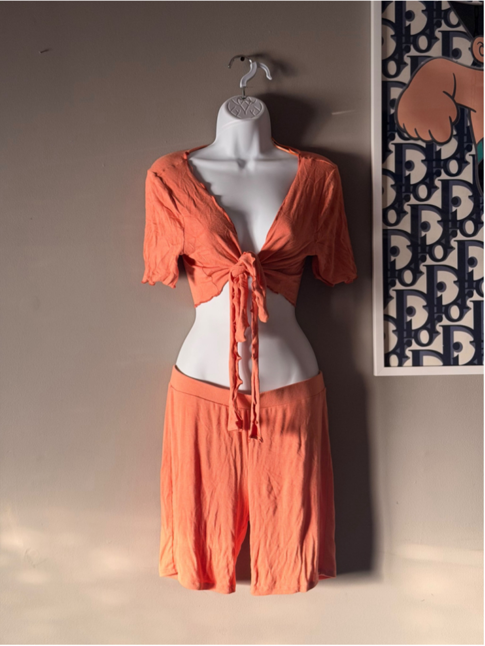Fashion Nova Talk To Me Peach Biker Short Set Women’s Large NWT